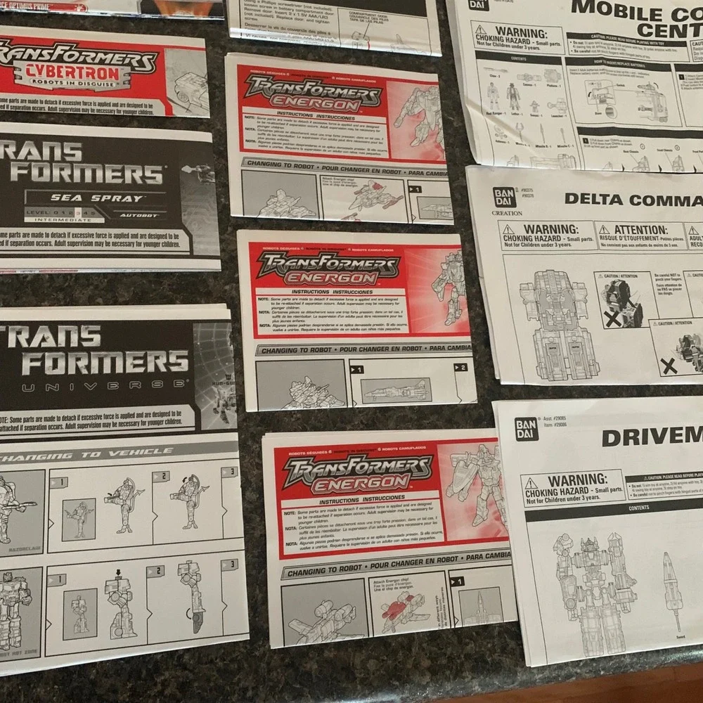 Transformers‎ Instruction Manual Lot w/ Comic Cybertron Energon Universe Vintage